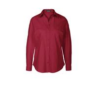 Langarmbluse GOLDNER "Kurzgröße Basicbluse mit Hemdkragen", Damen, Gr. 24, rot (dunkelrot), Obermaterial: 65% Baumwolle CO. 31% Polyamid PA. 4% Elasthan EL., eng Manschette, Blusen, Seitenschlitze für