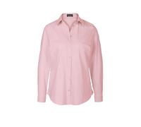 Langarmbluse GOLDNER "Kurzgröße Basicbluse mit Hemdkragen", Damen, Gr. 25, rosa (rosé), Obermaterial: 65% Baumwolle CO. 31% Polyamid PA. 4% Elasthan EL., eng Manschette, Blusen, Seitenschlitze für meh