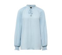 Langarmbluse GOLDNER "Kurzgröße Bluse mit plissierten Ärmeln", Damen, Gr. 23, blau (lagune), Obermaterial: 100% Polyester PES., festlich, normal, Sonstiges, Blusen, Ohne (36470117-23) lagune