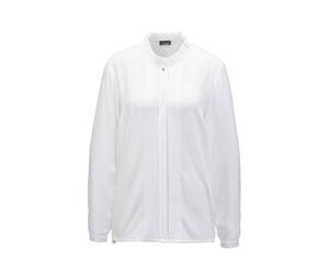 Langarmbluse GOLDNER "Kurzgröße Elegante Viskosebluse mit Stehkragen", Damen, Gr. 20, weiß, Obermaterial: 100% Viskose CV., normal, Sonstiges, Blusen, Ohne (34202048-20) weiß