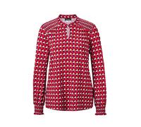 Langarmbluse GOLDNER "Kurzgröße Jerseybluse mit modischen Smok-Details", Damen, Gr. 23, rosa (teerose, gemustert), Obermaterial: 95% Viskose CV. 5% Elasthan EL., Gummibündchen, Blusen, Ohne (88617703-