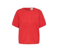 Langarmbluse ICHI "Kurzarm-Bluse IHKAMARA", Damen, Gr. XS, rot (fiery rot), Obermaterial: 52% Polyacryl PAN. 30% Polyester PES. 15% Alpaka WP. 3% Elasthan EL., Blusen (87174006-XS) fiery rot