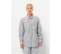 Langarmbluse JACK WOLFSKIN "BARRIER LS SHIRT W", Damen, Gr. M (38/40), grau (cool, grau), OBERSTOFF: 46% POLYAMID, 27% LYOCELL, 27% VISKOSE; Futter: 100% POLYESTER, Blusen (26441002-M) cool, grau