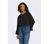 Langarmbluse JDY "JDYDIVYA LIFE L/S O-NECK SHIRT WVN", Damen, Gr. L, schwarz, Web, Obermaterial: 100% Polyester, unifarben, normal, Rundhals, Blusen, Polyester (58575459-L) schwarz