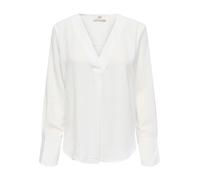 Langarmbluse JDY "JDYLION L/S V-NECK TOP WVN", Damen, Gr. L, weiß (cloud dancer), Web, Obermaterial: 100% Polyester, unifarben, regular fit normal, V-Ausschnitt, Blusen, Polyester, regular fit (452485