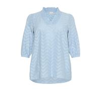 Langarmbluse KAFFE CURVE "Damen Bluse langarm KCvitana", Damen, Gr. 54, blau (soft chambray), Obermaterial: 100% Baumwolle CO., Blusen (91941930-54) soft chambray