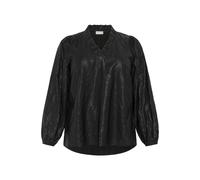 Langarmbluse KAFFE CURVE "Damen Langarm-Bluse KCanni", Damen, Gr. 46, schwarz (schwarz deep), Obermaterial: 85% Viskose CV. 15% Nylon NY., Blusen (73919022-46) schwarz deep