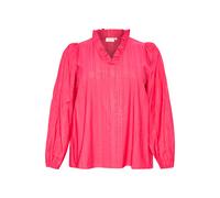 Langarmbluse KAFFE CURVE "Damen Langarm-Bluse KCanni", Damen, Gr. 50, rot (raspberry), Obermaterial: 85% Viskose CV. 15% Nylon NY., Blusen (43334752-50) raspberry