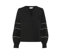 Langarmbluse KAFFE "Damen Bluse langarm KAapril", Damen, Gr. 40, schwarz (schwarz deep), Obermaterial: 52% Baumwolle CO. 48% Polyester PES., Blusen (22851808-40) schwarz deep