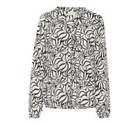 Langarmbluse KAFFE "Langarm-Bluse KAellen", Damen, Gr. 42, schwarz (schwarz, weiß leaf print), Obermaterial: 100% Viskose LENZING ECOVERO CV LenzEcov., Blusen (15124126-42) schwarz, weiß leaf print