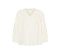 Langarmbluse KAFFE "Damen Bluse langarm KAmissie", Damen, Gr. 42, weiß (chalk), Obermaterial: 98% Baumwolle CO. 2% Elasthan EL., Blusen (97911530-42) chalk