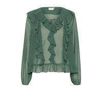 Langarmbluse KAFFE "Damen Langarm-Bluse KAninna", Damen, Gr. 36, grün (garden topiary), Obermaterial: 100% Polyester PES., Blusen (13433067-36) garden topiary