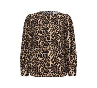 Langarmbluse KAFFE "Langarm-Bluse KAhannah", Damen, Gr. 42, beige (naturel leopard print), Obermaterial: 80% Viskose CV. 20% Polyamid PA., Blusen (77929503-42) naturel leopard print