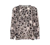 Langarmbluse KAFFE "Langarm-Bluse KAhannah", Damen, Gr. 42, schwarz (schwarz, light beige flower), Obermaterial: 80% Viskose CV. 20% Polyamid PA., Blusen (71059101-42) schwarz, light beige flower