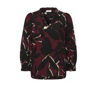 Langarmbluse KAFFE "Langarm-Bluse KAlinda", Damen, Gr. 34, rot (windsor wine, schwarz flower), Obermaterial: 100% Viskose LENZING ECOVERO CV LenzEcov., Blusen (47981131-34) windsor wine, schwarz flowe