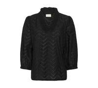 Langarmbluse KAFFE "Langarm-Bluse KAvictoria", Damen, Gr. 38, schwarz (schwarz deep), Obermaterial: 100% Baumwolle CO., Blusen (98415657-38) schwarz deep