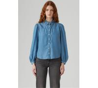 Langarmbluse LEVI'S, Damen, Gr. XS (34), beige (bright mid stone), Web, Obermaterial: 60% Lyocell, 40% Baumwolle, weit taillenbedeckt, Puffärmel, Blusen, Mit Puffärmel (22240727-XS) bright mid stone