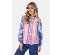 Langarmbluse LIEBLINGSSTÜCK, Damen, Gr. 36, bunt (mehrfarbig gemustert), Obermaterial: 100% Baumwolle, bestickt, gemustert, mehrfarbig, figurumspielend taillenbedeckt, elastischer Bund, Blusen, mit au