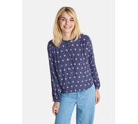 Langarmbluse LIEBLINGSSTÜCK "EdiliaL", Damen, Gr. 44, navy, Web, Obermaterial: 100% Viskose, gemustert, gepunktet, mehrfarbig, regular fit hüftlang, Rundhals, 1-Knopf-Manschette, Blusen, mit Knopfleis