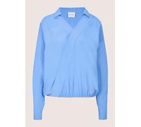 Langarmbluse MADELEINE "Bluse Bluse im Wickel-Look", Damen, Gr. 46, blau (gletscherblau), Obermaterial: 100% Viskose CV., Modern, normal, Blusen (92142634-46) gletscherblau