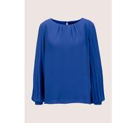 Langarmbluse MADELEINE "Bluse Edle Schlupfbluse mit Plissee-Ärmeln", Damen, Gr. 38, blau (royalblau), Obermaterial: 100% Polyester PES., Modern, normal, Blusen (90592968-38) royalblau