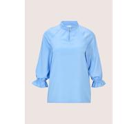 Langarmbluse MADELEINE "Bluse Elegante Damenbluse mit Stehkragen", Damen, Gr. 38, blau (rauchblau), Obermaterial: 100% Polyester PES., Modern, Blusen (77298657-38) rauchblau