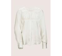 Langarmbluse MADELEINE "Bluse Elegante Seidenbluse mit verdeckter Knopfleiste", Damen, Gr. 46, weiß (wollweiß), Obermaterial: 100% Seide silk., Blusen (27971068-46) wollweiß