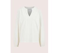 Langarmbluse MADELEINE "Bluse Jerseybluse mit Rundhalsausschnitt", Damen, Gr. 36, weiß (wollweiß), Obermaterial: 73% Polyamid PA. 27% Elasthan EL., Blusen (33698634-36) wollweiß