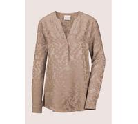Langarmbluse MADELEINE "Bluse Lange Jacquard-Bluse", Damen, Gr. 34, beige (caramel), Obermaterial: 100% Viskose CV., Blusen (70346401-34) caramel