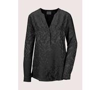 Langarmbluse MADELEINE "Bluse Modische Longbluse mit V-Ausschnitt", Damen, Gr. 34, schwarz, Obermaterial: 100% Viskose CV., Modern, normal, V-Ausschnitt, Blusen (98766663-34) schwarz