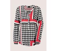 Langarmbluse MADELEINE "Bluse Tunika-Bluse", Damen, Gr. 38, schwarz (schwarz, weiß, rot), Obermaterial: 100% Viskose CV., Blusen (34518055-38) schwarz, weiß, rot