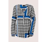 Langarmbluse MADELEINE "Bluse Tunika-Bluse", Damen, Gr. 38, schwarz (schwarz, weiß, royalblau), Obermaterial: 100% Viskose CV., Blusen (37226031-38) schwarz, weiß, royalblau