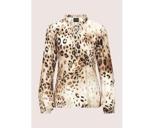 Langarmbluse MADELEINE "Bluse Tunika-Bluse mit Unikat-Print", Damen, Gr. 42, beige (caramel, multicolor), Obermaterial: 100% Viskose CV., Modern, normal, Blusen (68982646-42) caramel, multicolor