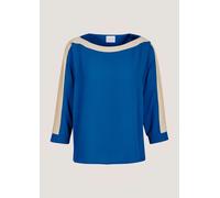 Langarmbluse MADELEINE "Blusenshirt Businessbluse im Colour Blocking-Stil", Damen, Gr. 38, blau (royalblau, beige), Obermaterial: 100% Polyester PES., Modern, figurumspielend, Blusen, Colourblocking (