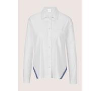 Langarmbluse MADELEINE "Hemdbluse Baumwollbluse mit Kontrastdetails", Damen, Gr. 40, weiß, Obermaterial: 69% Baumwolle CO. 27% Polyamid PA. 4% Elasthan EL., Blusen (64204266-40) weiß