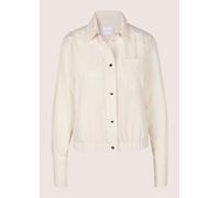 Langarmbluse MADELEINE "Hemdbluse Blusenshirt mit Brusttasche", Damen, Gr. 48, weiß (perlweiß), Obermaterial: 93% Lyocell CLY. 7% Polyamid PA., Modern, gerade, Blusen, Breite Manschetten (85072565-48)