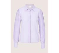 Langarmbluse MADELEINE "Hemdbluse Blusenshirt mit Plisseeärmeln", Damen, Gr. 46, lila (hellamethyst), Obermaterial: 100% Polyester PES., Modern, gerade, Blusen, Bluse mit leicht gerundetem Saum (25988