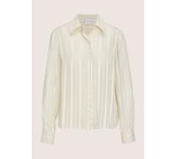 Langarmbluse MADELEINE "Hemdbluse Elegante Streifenbluse mit Glanzeffekt", Damen, Gr. 42, grau (kiesel), Obermaterial: 100% Polyester PES., Modern, gerade, Blusen, Feine Transparenz (72197211-42) kies