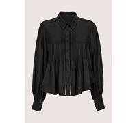 Langarmbluse MADELEINE "Hemdbluse Elegante Viskosebluse mit Knopfleiste", Damen, Gr. 46, schwarz, Obermaterial: 100% Viskose CV., Modern, Blusen, Mit Eleganten Biesen (73256908-46) schwarz