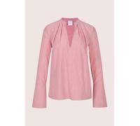 Langarmbluse MADELEINE "Streifenbluse Blusenshirt mit Streifendesign", Damen, Gr. 36, rot (rot, weiß), Obermaterial: 100% Baumwolle CO., Modern, figurumspielend, Blusen, Bluse mit Rundhalsblende mit V