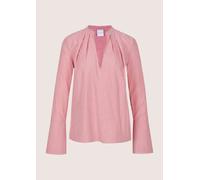 Langarmbluse MADELEINE "Streifenbluse Blusenshirt mit Streifendesign", Damen, Gr. 46, rot (rot, weiß), Obermaterial: 100% Baumwolle CO., Modern, figurumspielend, Blusen, Bluse mit Rundhalsblende mit V