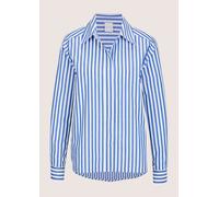Langarmbluse MADELEINE "Streifenbluse Hemdbluse mit Streifenmuster", Damen, Gr. 36, weiß (weiß, azurblau), Obermaterial: 100% Baumwolle CO., Blusen (16187722-36) weiß, azurblau