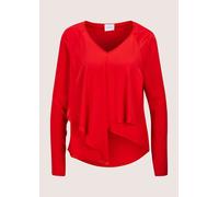 Langarmbluse MADELEINE "Volantbluse Elegante Bluse mit asymmetrischem Saum", Damen, Gr. 34, rot, Obermaterial: 100% Polyester PES., Blusen (11292602-34) rot