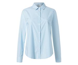 Langarmbluse MAERZ MUENCHEN "Maerz Muenchen 133501 Langarmbluse Damen Bekleidung", Damen, Gr. 40, blau, 97% Baumwolle, 3% Elasthan, Blusen (86669836-40) blau