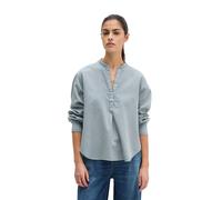 Langarmbluse MARC O'POLO "aus Baumwoll-Satin", Damen, Gr. 36, grau horizon, Obermaterial: 100% Baumwolle, unifarben, regular fit normal, Blusen (61672110-36) grau horizon