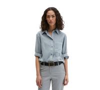 Langarmbluse MARC O'POLO "aus Baumwoll-Satin", Damen, Gr. 40, grau horizon, Obermaterial: 100% Baumwolle, unifarben, loose fit normal, Doppelmanschette, Blusen (13216432-40) grau horizon