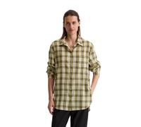 Langarmbluse MARC O'POLO "aus Baumwoll-Voile", Damen, Gr. 38, beige (medium grün), Obermaterial: 100% Baumwolle, kariert, relaxed fit normal, Manschette, Blusen (97487111-38) medium grün
