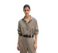 Langarmbluse MARC O'POLO "aus Crinkle-Viskose-Mix", Damen, Gr. 34, medium braun, Obermaterial: 83% Viskose, 17% Polyamid, gestreift, loose fit normal, Manschette, Blusen (29792463-34) medium braun