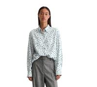 Langarmbluse MARC O'POLO "aus fließender Viskose", Damen, Gr. 36, aqua, Obermaterial: 100% Viskose, bedruckt, regular fit normal, Manschette, Blusen (65760548-36) aqua