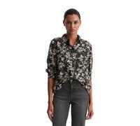 Langarmbluse MARC O'POLO "aus fließender Viskose", Damen, Gr. 46, schwarz, Obermaterial: 100% Viskose, bedruckt, regular fit normal, Manschette, Blusen (13100564-46) schwarz